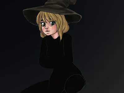 Witch Girl art fresco girl hat illustration magic pixel sketch witch witchy