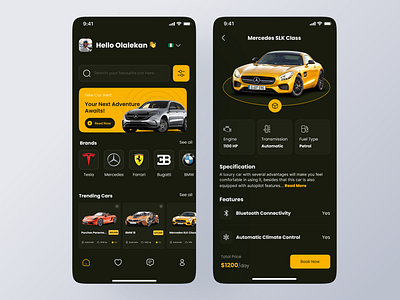 Car Rental App appdesign design interface productdesign ui uiux