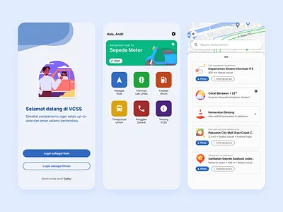 VCSS - Safety Driving App Prototype commute design driving maps minimalist mobile app prototype ui ux