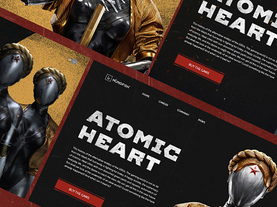 Design concept for the Atomic Heart game / 05 concept design design concept game game concept site ui ux web design web site