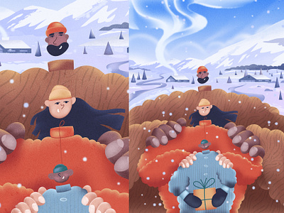 Winter vacation character design design illustration product ui vector webdesign