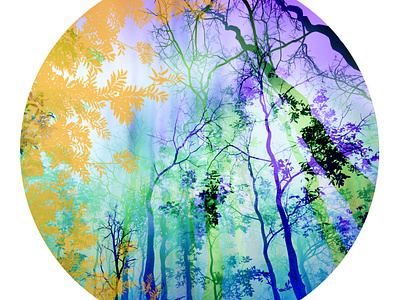 Round artwork 3d abstract blender illustration trees