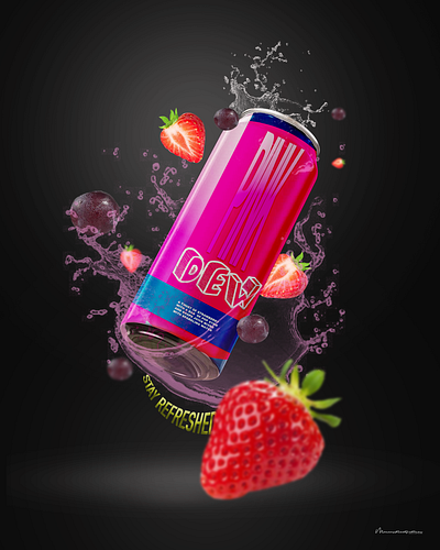 'Pink Dew' Dew Concept branding design graphic design illustration logo packaging social media post ui ux vector