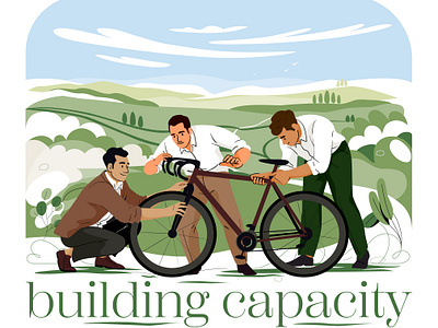 Marginal gains adjust bicycle bike character design field gain graphic green illustration improvement man men pastel people ski ui vector