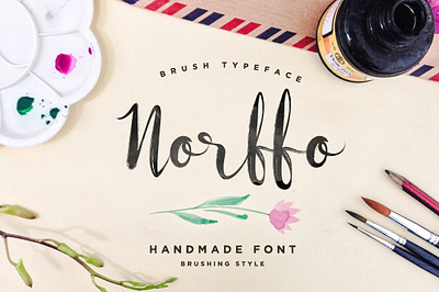 Norffo Font + Watercolor Brush bold brush brush script brushed calligraphy hand lettered font hand lettering handwriting lettering paint typeface vintage watercolor wedding
