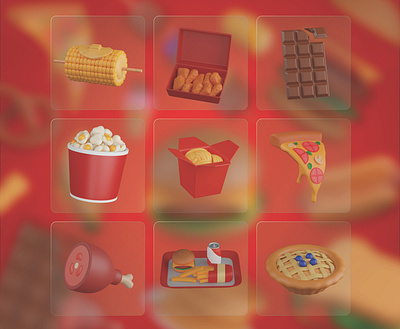 Food 3D Icon set 3d 3d icons apple pie beef branding chicken nugget chocolate cooked corn food 3d icon food illustrations food order graphic design icons illustration meat noodle noodles pizza popcorn ui