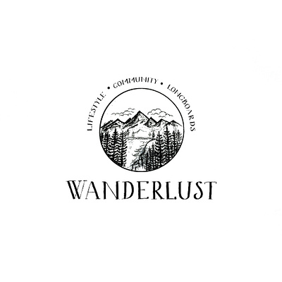 Wanderlust branding design drawing graphic design hand draw illustration logo