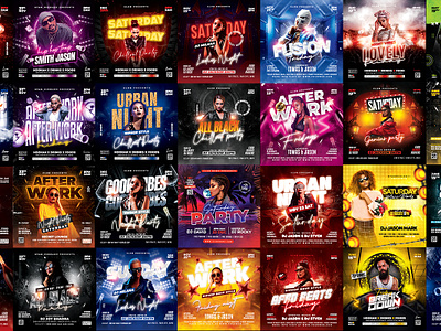 30 Free Premium Bundle Dj Night Club Party Flyer PSD music