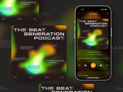 Podcast App & Cover app branding cover dark figma gradient music player ui ux