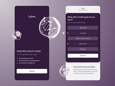 Lykon - Digital Health Check app design ui ux