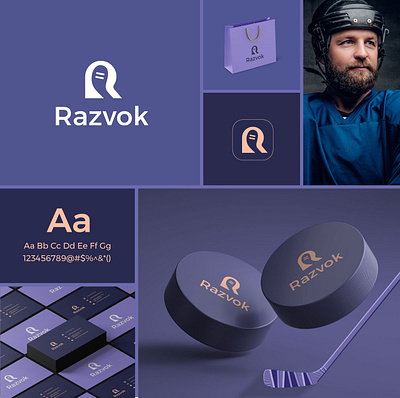 Razvok logo branding custom logo design graphic design hockey icon identity logo logo mark play r logo sport
