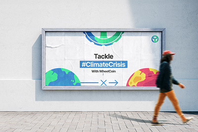 Climate action banner design for WheelCoin web3 green mobility banner banner design brand design branding climate action climate change climate crisis design graphic design green mobility illustration infographic minimal move to earn post post design poster poster design vector web3