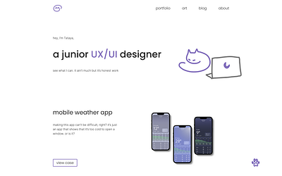 UX UI designer site portfolio (and cats) branding portfolio ui uxui