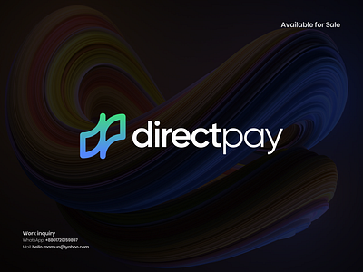 directpay logo branding - letter d + p abstract logo app logo branding creative logo credit card logo finance logo fintech logo flat logo gradient logo icon letter dlogo letter p logo logo logo and branding logo design minimalist logo modern logo modern p logo payment logo