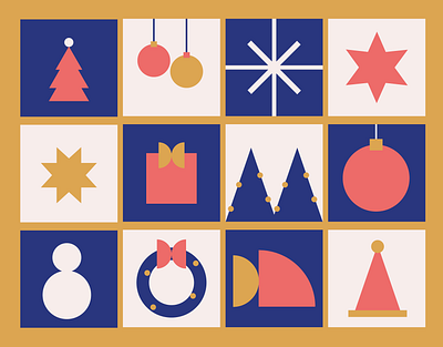 Elegant Christmas Icons chritsmas colorful elegant flat holiday icons