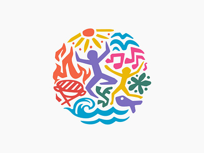Beach Festival Logo - Pasar Budaya design fun graphic design illustration logo