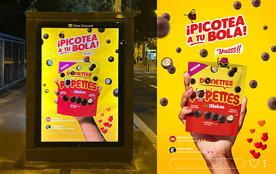 Bus stop Billboard for Donettes® advertising billboard branding character design design graphic design illustration vector