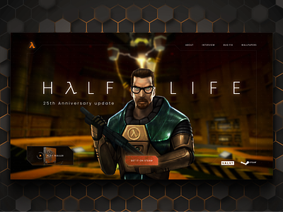 25th anniversary of Half Life game game halflife ui video game web web design
