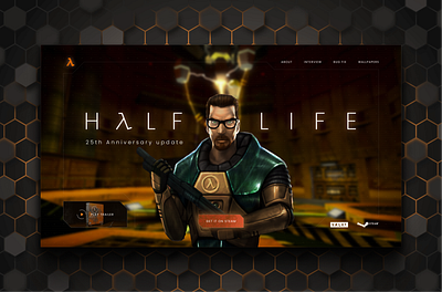 25th anniversary of Half Life game game halflife ui video game web web design