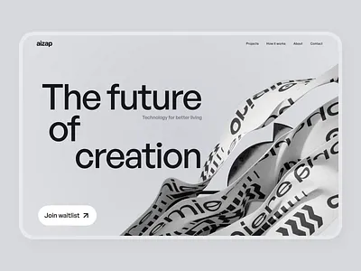 Tech Landing Page 3d 3d art 3d render ai blockchain clean crypto daily render futuristic minimal ui ux visual design web web design web3 website design