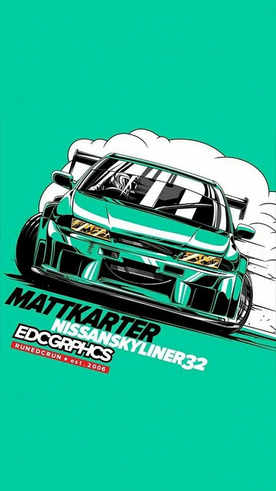 Nissan Skyline ER32 JDM drift art