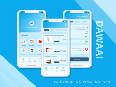 Dawaai App 2d app graphic design health mobile ui