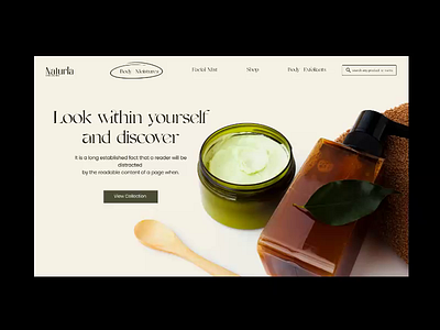 Naturla Skincare Landing page branding design landingpage skincare webdesign