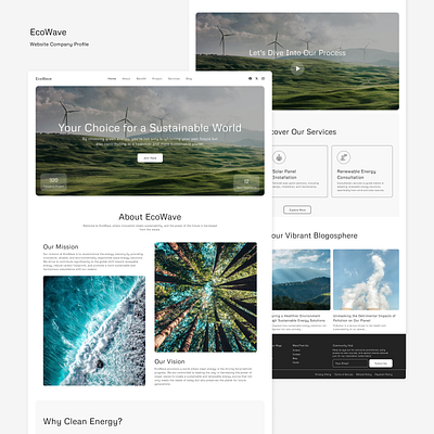 EcoWave - Company Website Design branding company company profile design graphic design landing page responsive typography ui ux website