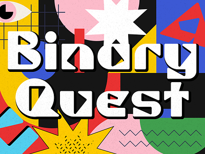 Binary Quest – Quirky Computer Font 1980s 1990s adorable binary books children computer font fun funky internet kids pc playful quest quirky technology typeface unique