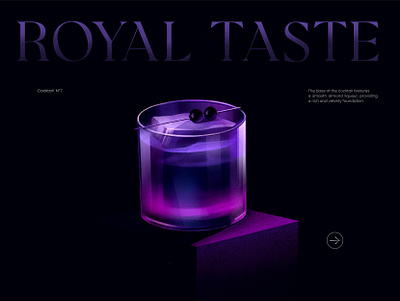Royal taste alcohol branding cocktail degustation design graphic design illustration purple ui ux violet