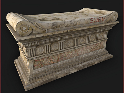 Ancient Roman Sarcophagus 3D model 3d 3d model ancient rome baked materials blender digital environment game art lowpoly materials midpoly pbr props sketchfab sketchup substance 3d painter textured