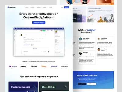 Help Scout - Landing Page branding clean company figma graphic design landing page learn modern platform saas simple technology ui design ux design web design