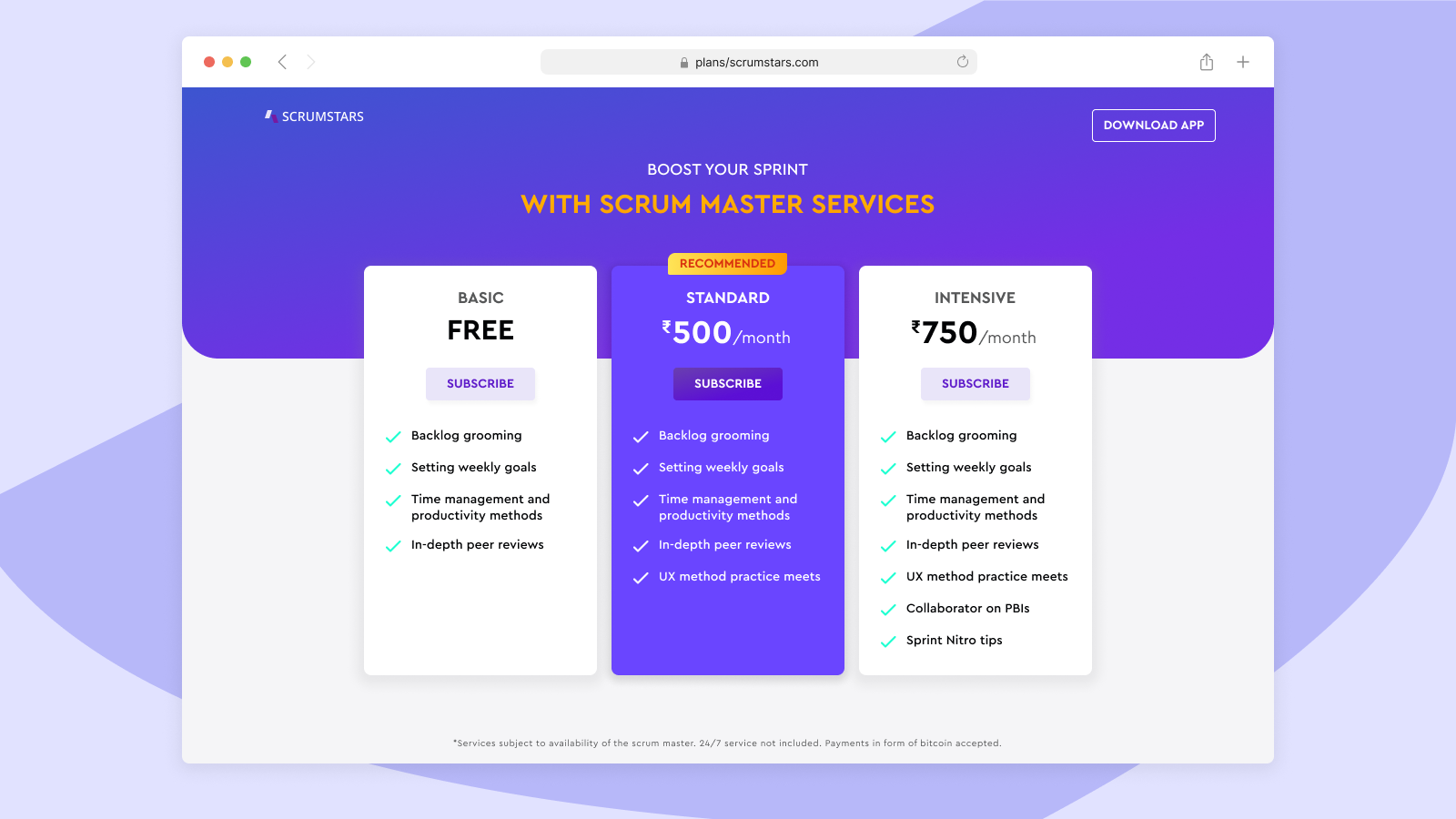 Subscription Plans - Web UI by Sulagna Das on Dribbble