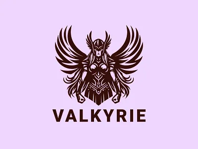 Valkyrie Logo angel armor athens branding britannia dieval female gladiator graphic design hero illustration kingdom logo mythology typography ui ux valkyrie vector warrior