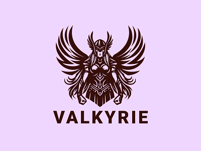 Valkyrie Logo angel armor athens branding britannia dieval female gladiator graphic design hero illustration kingdom logo mythology typography ui ux valkyrie vector warrior