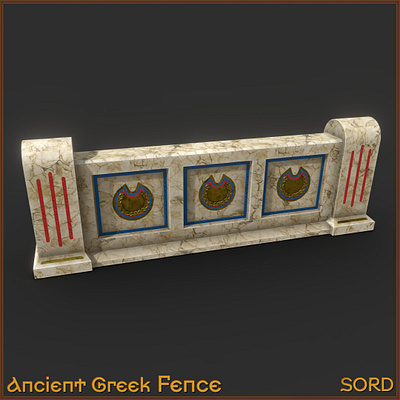 Ancient Greek Marble Fence 3d model | props 3d ancient greek architecture blender digital environment game art lowpoly marble materials midpoly pbr props sketchfab sketchup substance painter textures
