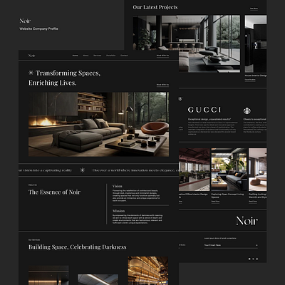 Noir - Website Design for Interior Design Firm branding company profile graphic design landing page ui ux website