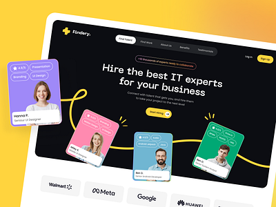 Web Hiring Platform - Landing Page hero section hiring hiring platform hr management job finder job portal landing main product page recruitment app saas ui design web design