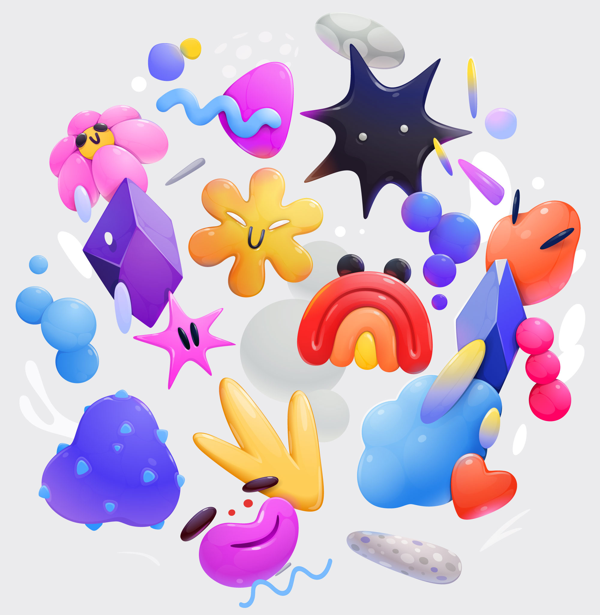 Pattern#1 abstract cartoon character concept design illustration zutto
