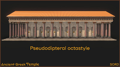 Ancient Greek Temple Painted 3D Model | Props 3d 3d model architecture blender digital environment game art materials model pbr sketchfab sketchup substance 3d painter textures
