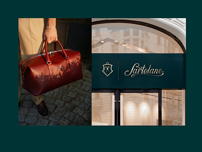 Sartolane Branding bag branding elegant gold leather logo logodesign logotipo logotype script typo typography visual