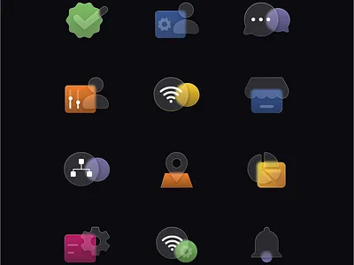 Modern Icon With Glass Style graphic design ui