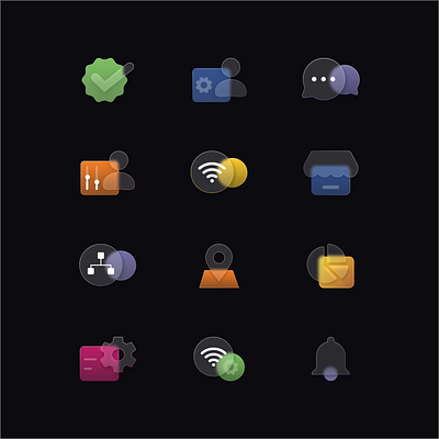 Modern Icon With Glass Style graphic design ui