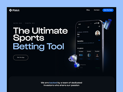 Pikkit Home Page Design app landing page branding design graphic design hero section home page interaction design interface landing page mobile app sports sports betting ui user experience user interface ux web web design web marketing website design