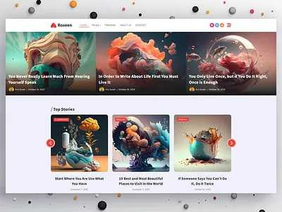 Roxeen | Personal Blog & Magazine WordPress Theme blog template blog theme magazine template personal blog personal template