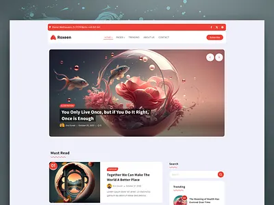 Roxeen | Personal Blog & Magazine WordPress Theme blog template blog theme magazine template personal blog personal template