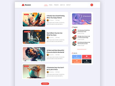 Roxeen | Personal Blog & Magazine WordPress Theme blog template blog theme magazine template personal blog personal template