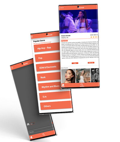 Musical App figma typography ui ux ux designer