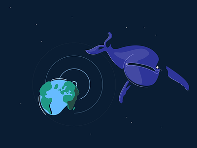 Chatting with space whale aliens communication cosmos design et humpback illustration minimalist space vector whale