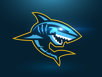 Techno shark illustration logo design mascot nimatsok shark sport logo vector